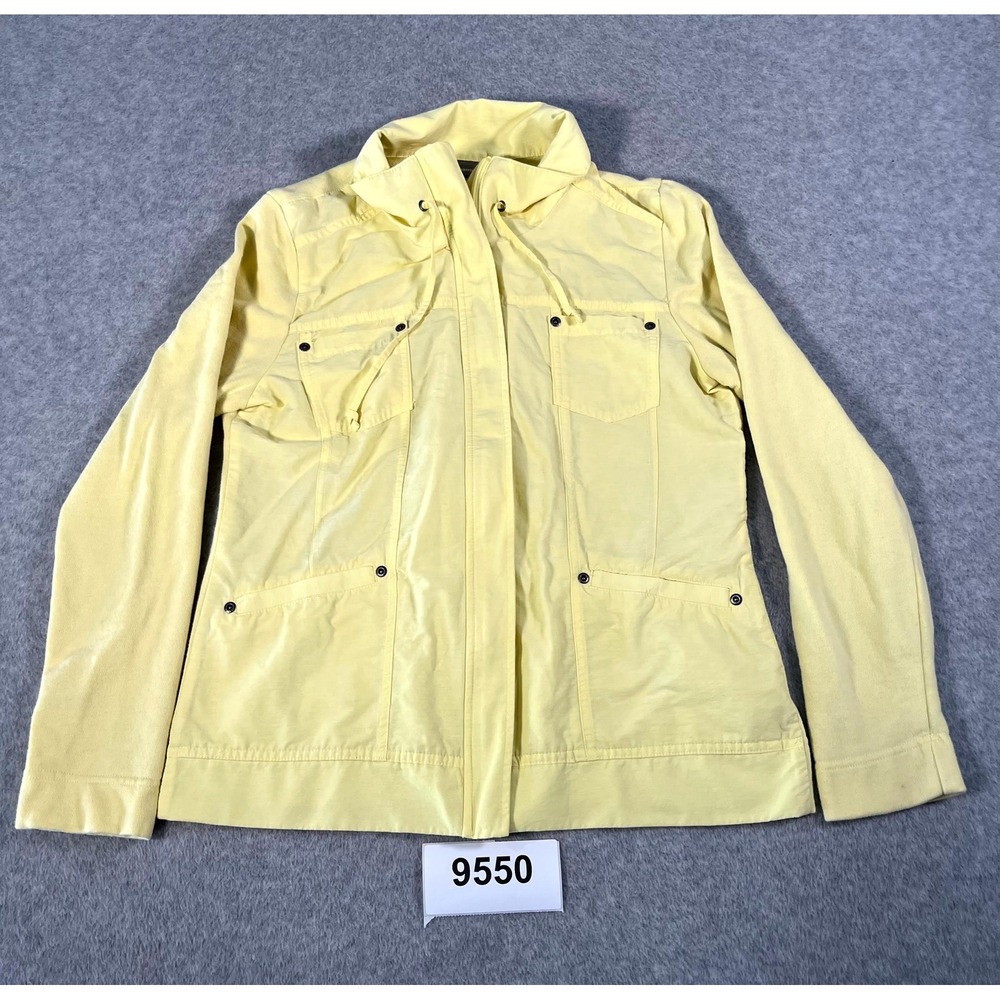 Croft & Barrow Utility Jacket Womens Small Yellow Cotton Mock Neck Full Zip